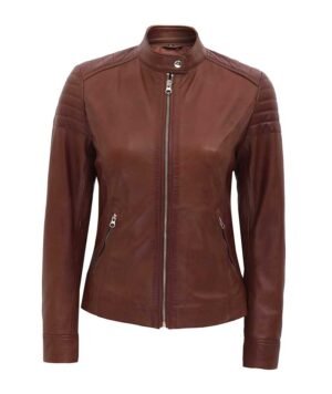 Brown Biker Leather Jacket