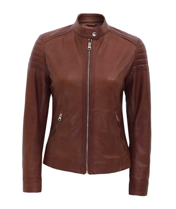 Brown Biker Leather Jacket