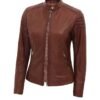 Brown Biker Leather Jacket