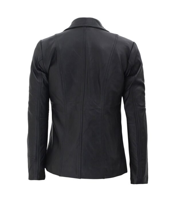 Surrey Black Leather Blazer Jacket Womens