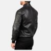 Black Biker Leather Bomber Jacket