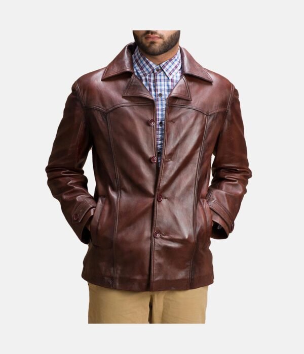 Brown Notch Style Leather Jacket