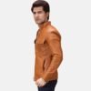 Tan Brown Leather Biker Jacket