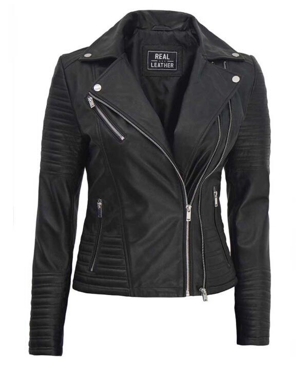 Womens_Black_Biker_Jacket.jpg Quilted Biker Leather Jacket
