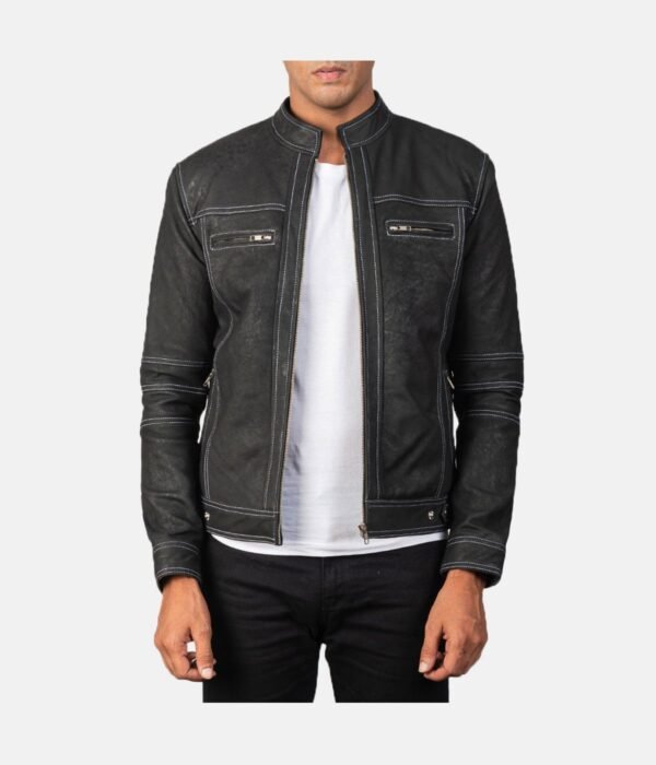 Youngster Distressed Black Leather Jacket