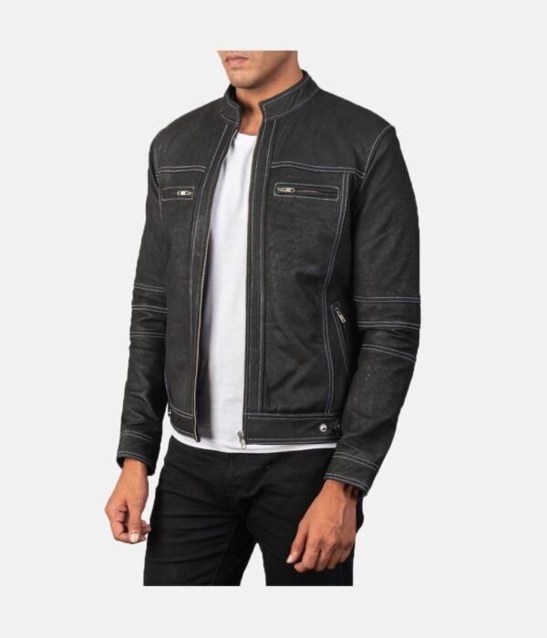 Youngster Distressed Black Leather Jacket