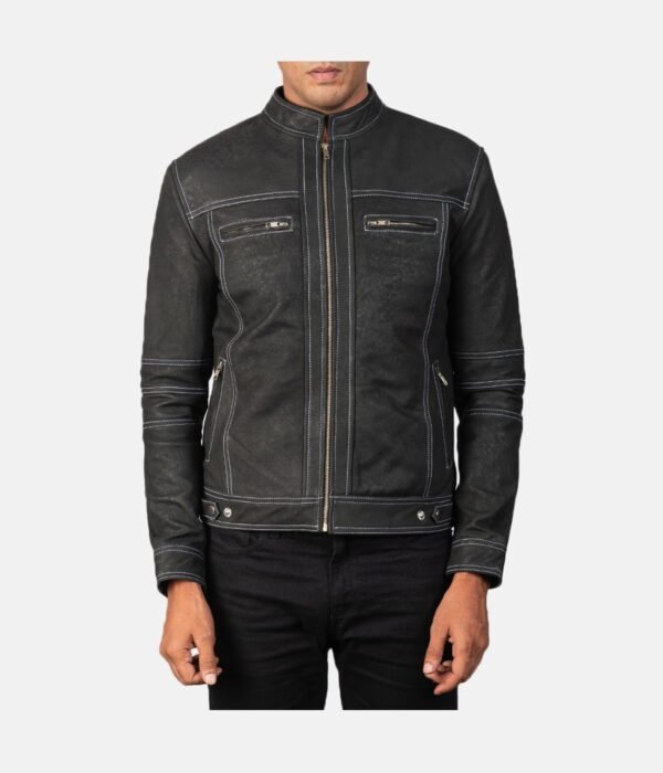 Youngster Distressed Black Leather Jacket