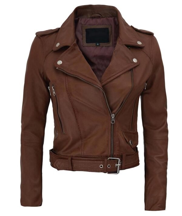 Asymmetrical Slim Fit Leather Jacket