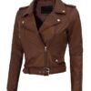 Asymmetrical Slim Fit Leather Jacket
