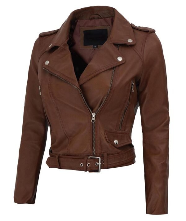 Asymmetrical Slim Fit Leather Jacket
