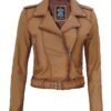 Asymmetrical Slim Fit Leather Jacket