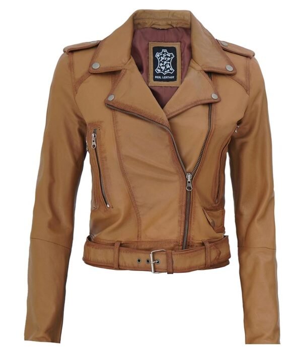Asymmetrical Slim Fit Leather Jacket
