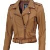 Asymmetrical Slim Fit Leather Jacket