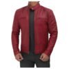 maroon_racer_jacket_mens_03.jpg Dodge Mens Maroon Leather Cafe Racer Jacket