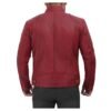 maroon_racer_jacket_mens_04.jpg Dodge Mens Maroon Leather Cafe Racer Jacket