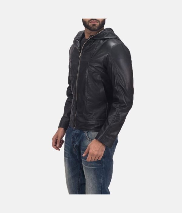 men-black-leather-jacket-3.jpg Mens Black Leather Jacket with Hood