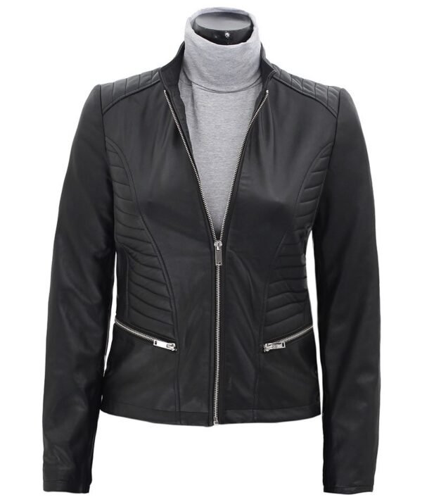 Black Quilted Leather Jacket