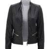Black Quilted Leather Jacket