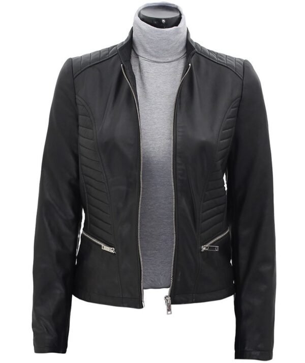 Black Quilted Leather Jacket