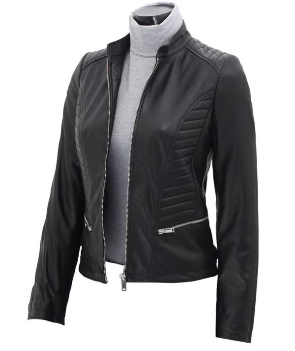 Black Quilted Leather Jacket